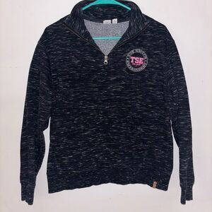 tentree Black Quarter Zip Pullover Size M Organic Cotton Blend